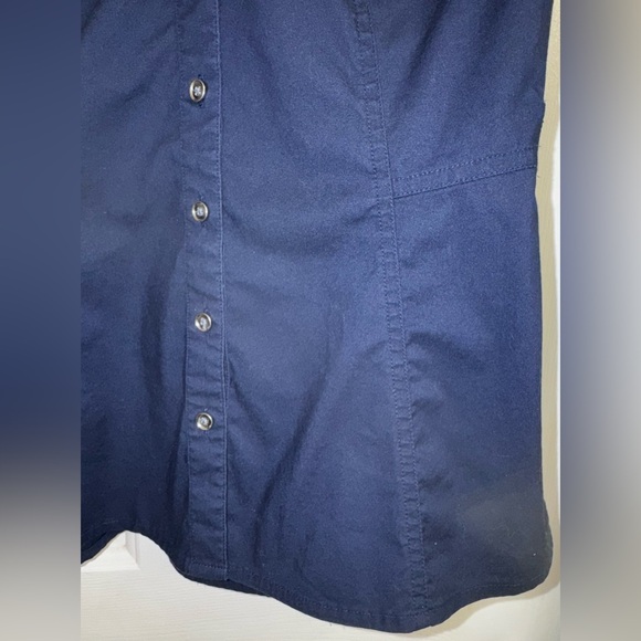 Express Dark Blue Short Sleeve Western Take, adjustable waist - Picture 4 of 12